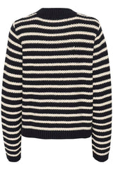 Part Two LeonidaPW Stripe Cardigan in Whitecap Gray