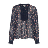 Part Two PriscaPW Shirt In Dark Navy Mini Blurred Flowers