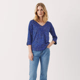 Part Two Riekes Top Bluing Leo Print