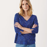 Part Two Riekes Top Bluing Leo Print