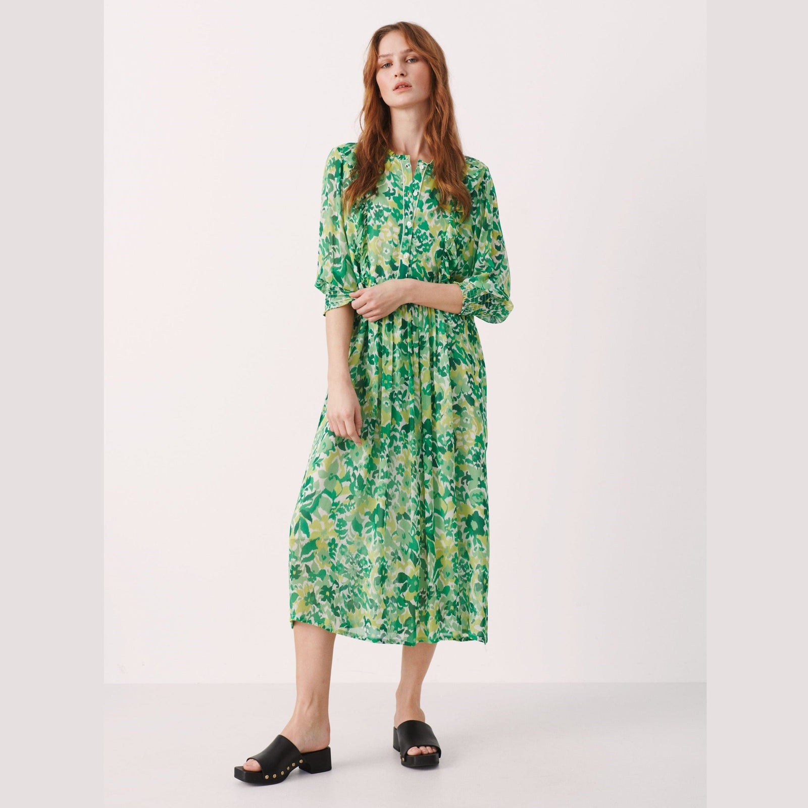 Part Two Sila Woven Dress Green Gradient Part Two Sila Woven Dress Green Gradient
