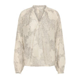 Part Two  SvaraPW Blouse In French Oak Dot Flower Print
