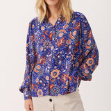 Part Two Verna Woven Shirt Bluing Wallpaper Print