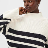 Part Two  ZiyaPW PU Jumper Navy Stripe