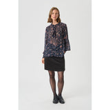 VARINKAPW BL BLOUSE DARK NAVY MINI FLOWER PRINT 304388 (XMAS YE)