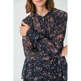 VARINKAPW BL BLOUSE DARK NAVY MINI FLOWER PRINT 304388 (XMAS YE)