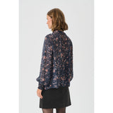 VARINKAPW BL BLOUSE DARK NAVY MINI FLOWER PRINT 304388 (XMAS YE)