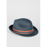 Paul Smith Artist Stripe' Trim 'Trilby' Hat In Navy
