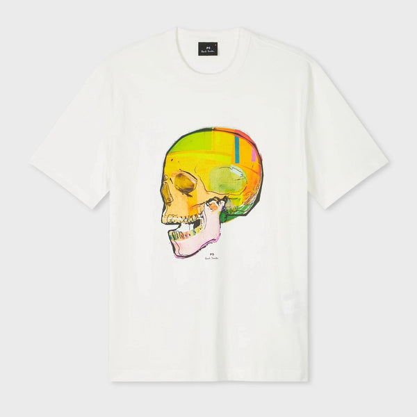 Paul Smith 'Skull Sketch' Print T-Shirt In White