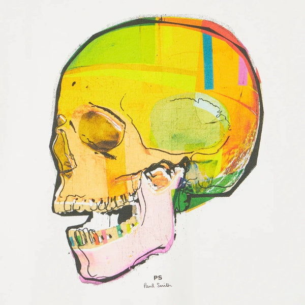 Paul Smith 'Skull Sketch' Print T-Shirt In White