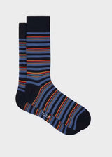 Paul Smith Artist Stripe Placement Socks Navy