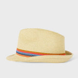 Paul Smith Artist Stripe Trim Trilby Hat Beige
