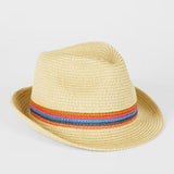Paul Smith Artist Stripe Trim Trilby Hat Beige