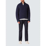 Paul Smith Cable Knit Zip Neck Sweater In Blue