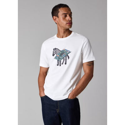 Paul Smith Circuit Print Zebra T-Shirt White