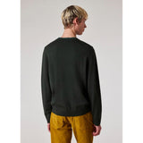 Paul Smith Contrast-Collar Merino Wool Sweater In Dark Green
