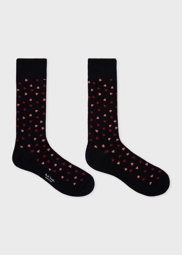 Paul Smith Cotton-Blend Heart Socks In Black