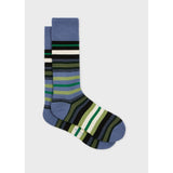 Paul Smith Cotton-Blend Multi Stripe Socks In Blue