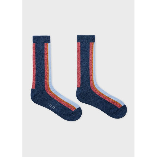 Paul Smith Cotton-Blend Vertical Stripe Socks In Blue