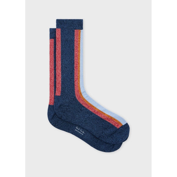 Paul Smith Cotton-Blend Vertical Stripe Socks In Blue