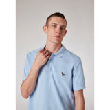 Paul Smith Cotton Pique Zebra Logo Regular Fit Polo Shirt Pale Blue