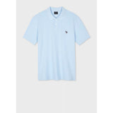 Paul Smith Cotton Pique Zebra Logo Regular Fit Polo Shirt Pale Blue
