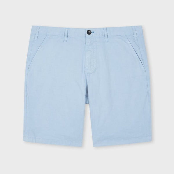 Paul Smith Cotton-Twill 'Broad Stripe Zebra' Shorts In Light Blue