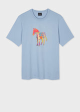 Paul Smith 'Craft Zebra' Print T-Shirt In Sky Blue