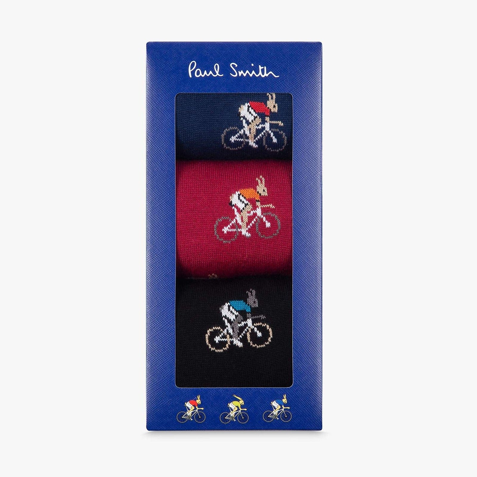 Paul Smith Cycling Rabbits Ankle Socks, Pack of 3, Multi
