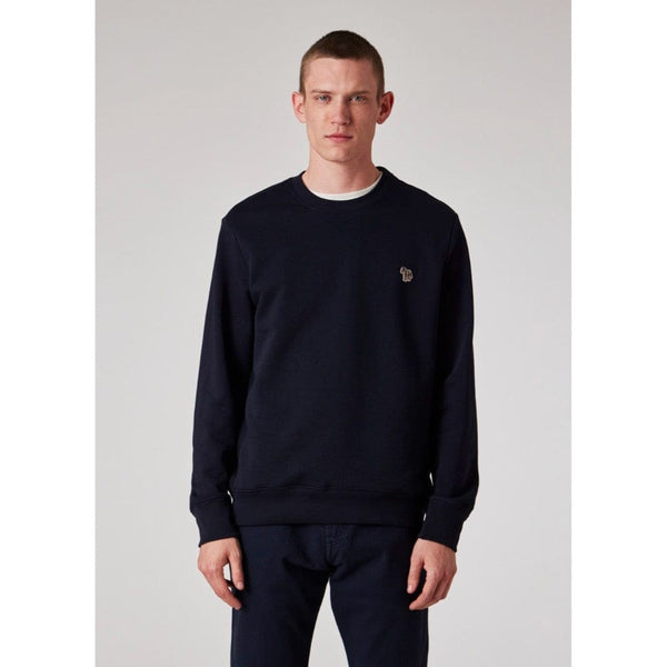 Paul Smith Dark Cotton Zebra Logo Sweatshirt In Navy