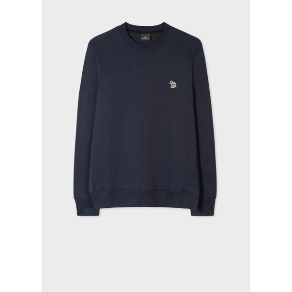 Paul Smith Dark Cotton Zebra Logo Sweatshirt In Navy