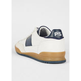 Paul Smith 'Dover' Leather Panel Trainers In White & Navy
