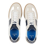 Paul Smith 'Dover' Leather Panel Trainers In White & Navy