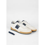 Paul Smith 'Dover' Leather Panel Trainers In White & Navy