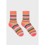 Paul Smith Glitter Stripe Socks In Pink