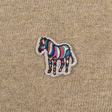 Paul Smith Half Zip Zebra Logo Jumper In Brown
