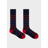 Paul Smith Kingston Polka Cotton-Blend Socks In Navy
