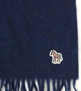 Paul Smith Lambswool Cashmere Blend Scarf In Navy Blue
