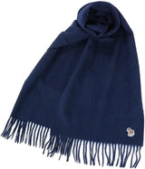 Paul Smith Lambswool Cashmere Blend Scarf In Navy Blue