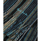Paul Smith Lambswool Trent Stripe Scarf In Black