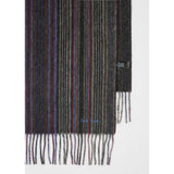 Paul Smith Lambswool Trent Stripe Scarf In Grey