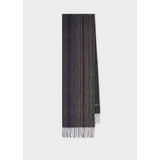 Paul Smith Lambswool Trent Stripe Scarf In Grey