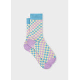 Paul Smith Lilac and Blue Faded Check Socks