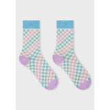 Paul Smith Lilac and Blue Faded Check Socks