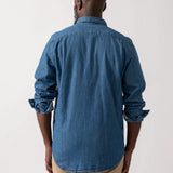Paul Smith Long Sleeve Tailored Fit Denim Shirt In Medium Blue