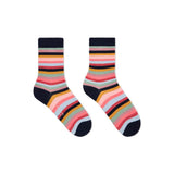 Paul Smith Lurex Swirl Stripe Socks In Black