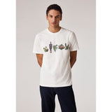 Paul Smith Men's 'Cactus' Print T-Shirt In White