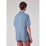 Paul Smith Men's Linen Short-Sleeve Shirt In Washed Blue
