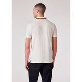 Paul Smith Men's Zip-Neck Polo Shirt With Contrast Tipping In White