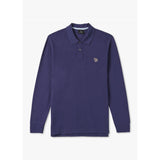Paul Smith Mens Long Sleeve Zebra Polo Shirt In Blue